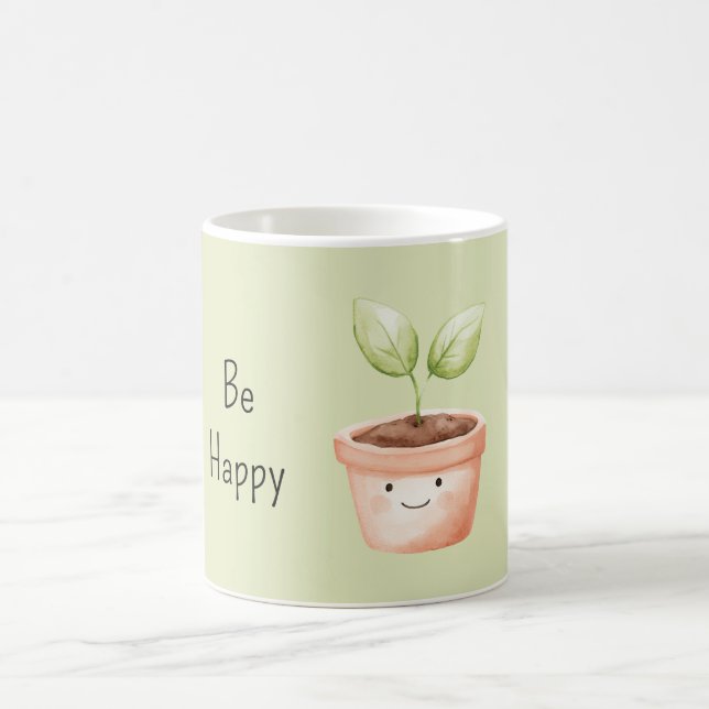 Caneca De Café Planta Feliz (Centro)