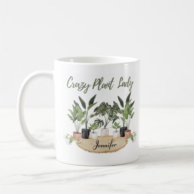 Caneca De Café Planta Louca Lady Coffee Mug (Esquerda)