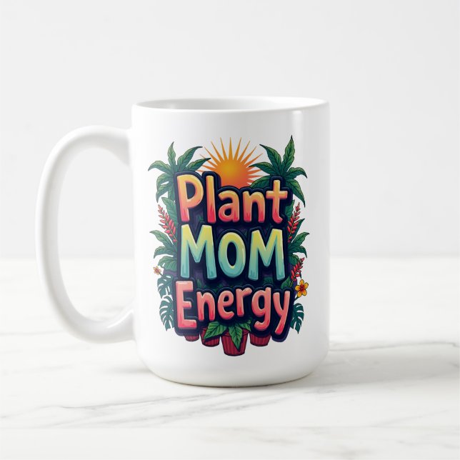 Caneca De Café Planta Mãe Energia - Retro Groovy 70’s (Esquerda)