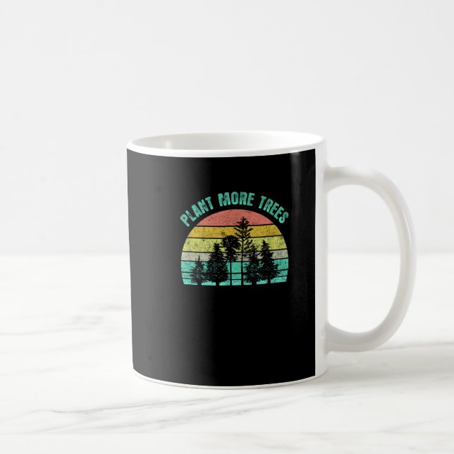 Caneca De Café Planta Mais Árvores Retro Natureza Clima (Direita)