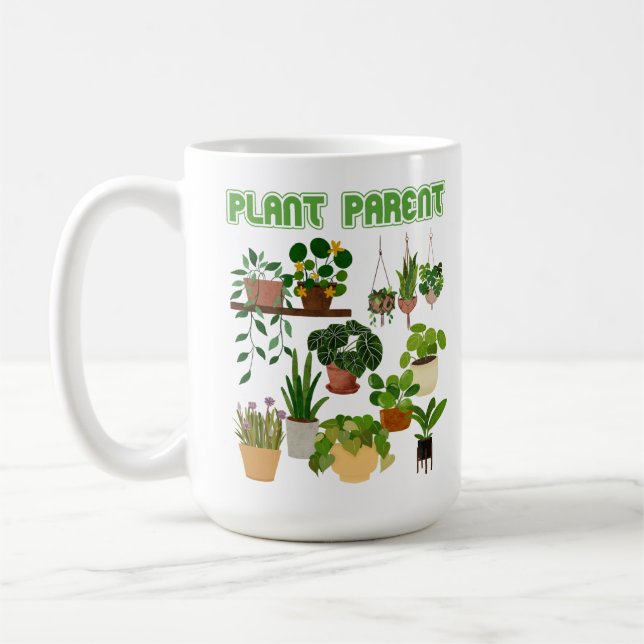 Caneca De Café Planta Pai muitas plantas verdes (Esquerda)