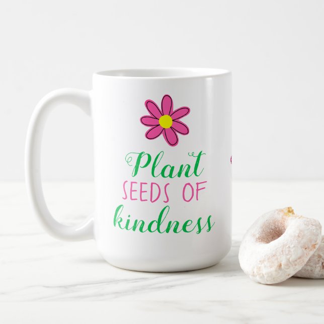Caneca De Café Planta Sementes de Bondade (Com Donut)