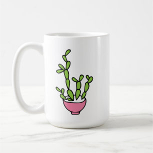 Caneca De Café Planta Suculenta em Plantador Rosa