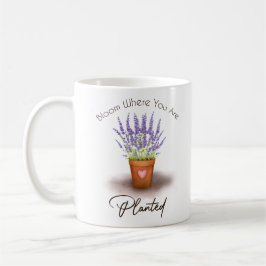 Caneca De Café Plantação de pote de lavanda roxa bonito