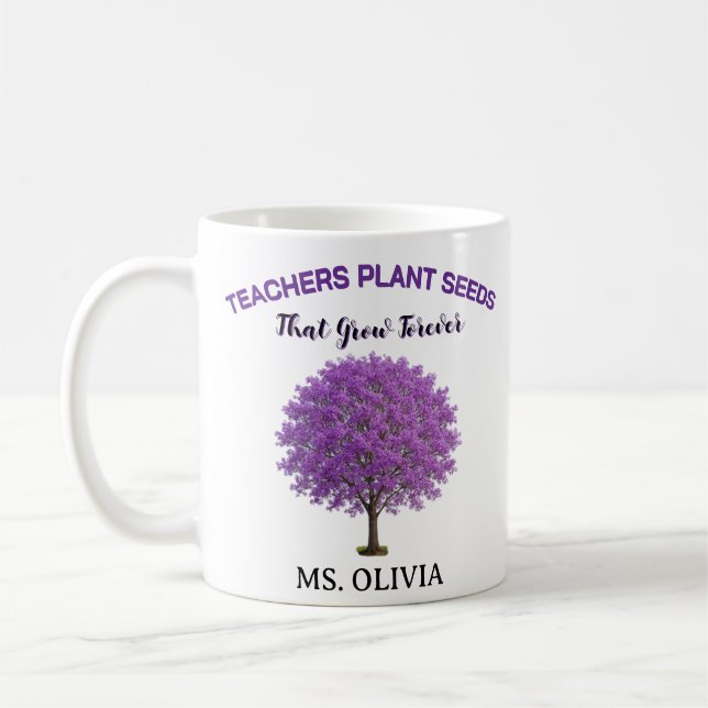 Caneca De Café Plantar Sementes de Conhecimento - Obrigado Profes (Esquerda)