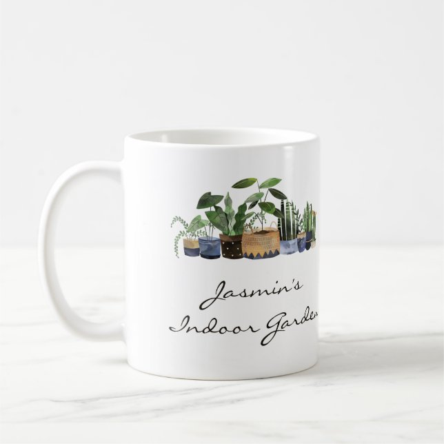 Caneca De Café Plantas Amantes de Verdes Famílias Personalizadas (Esquerda)