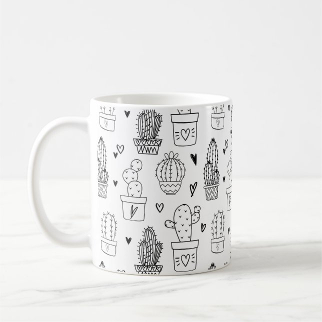 Caneca De Café Plantas Botânicas De Jardim Suculentes De Cactus C (Esquerda)