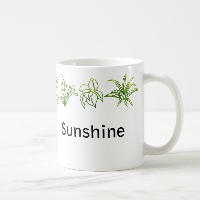 Caneca De Café Plantas de Casa Verde Moderna Personalizadas Mug (Direita)