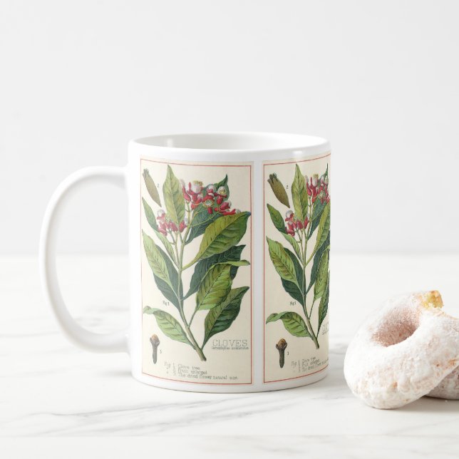 Caneca De Café Plantas De Comida Vintage (Com Donut)