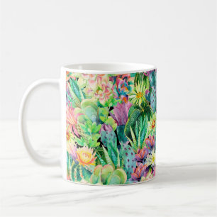 Caneca De Café Plantas de sucata e padrão de jardim de cacto