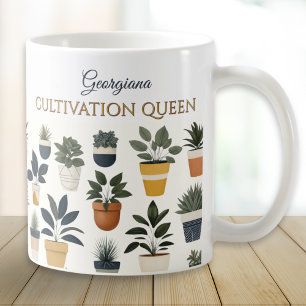 Caneca De Café Plantas Domésticas Jardinagem Cultivo Rainha Estam