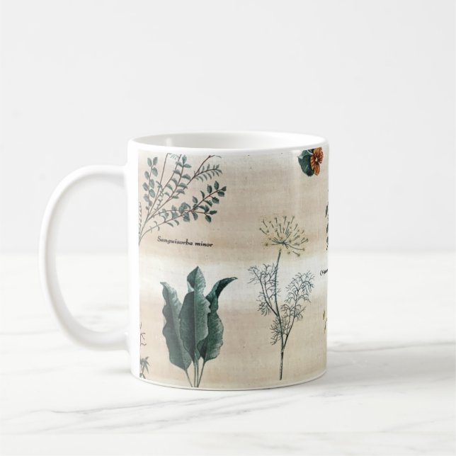 Caneca De Café Plantas Herbáceas Flores (Esquerda)