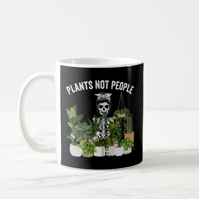Caneca De Café Plantas Não Pessoas, Arma De Jardinagem De Crânio (Esquerda)