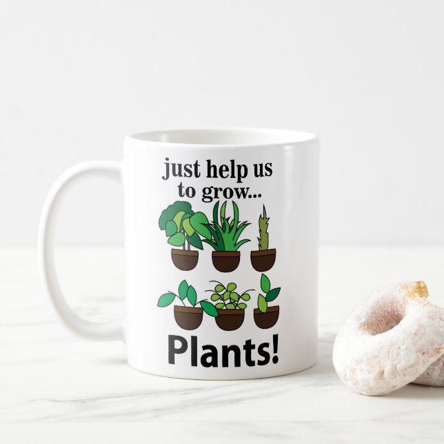 Caneca De Café Plantas Nos Ajudam A Cultivar Plantas (Com Donut)