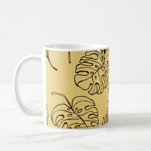 Caneca De Café Plantas-padrão Folha de florestas tropicais e Mons