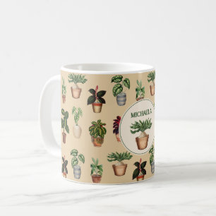 Caneca De Café Plantas Potentes Nome dos Potes Terracotta