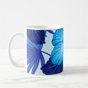 Caneca De Café Plantas tropicais havaianas, padrão de hibisco.
