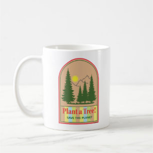 Caneca De Café Plante uma árvore, salve o planeta, moderno, Legal