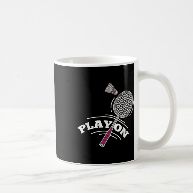 Caneca De Café Play Badminton Player Sport Stick Shuttle Racket  (Direita)