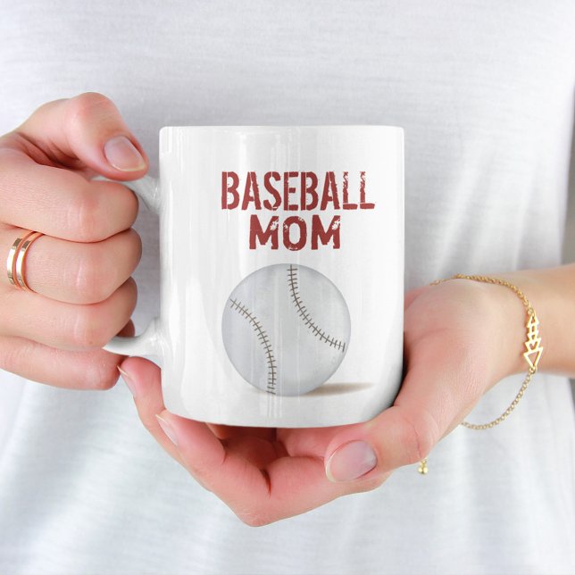 Caneca De Café Player Personalizado de Baseball da Mãe (Criador carregado)