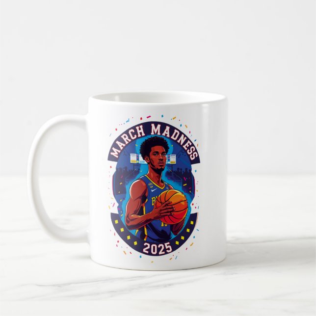 Caneca De Café Playera de Mujer Locura de marzo Baloncesto (Esquerda)