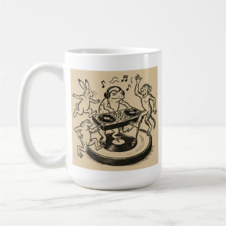 Caneca De Café Playful Animals in Traditional Japanese Scroll-Sty