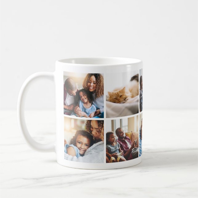 Caneca De Café Playful Happy Family Photo Collage Mug (Esquerda)