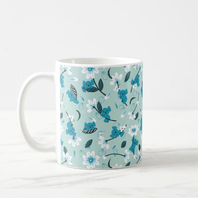 Caneca De Café Playful Koala Pattern Cute Animal e Nature Art (Esquerda)