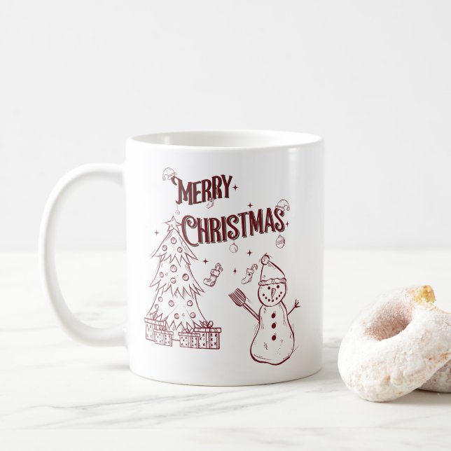 Caneca De Café Playful Merry Christmas (Com Donut)