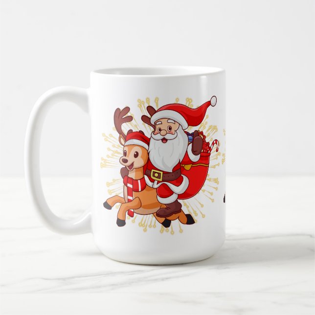 Caneca De Café **"Playful Santa Claus Design – Fun and Festive Ch (Esquerda)