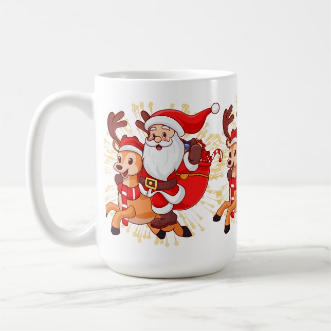 Caneca De Café **"Playful Santa Claus Design – Fun and Festive Ch (Esquerda)