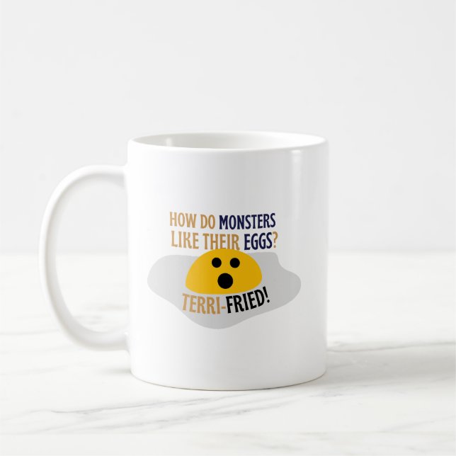 Caneca De Café Playful Simple Humor Dad Jokes Monsters Punny (Esquerda)