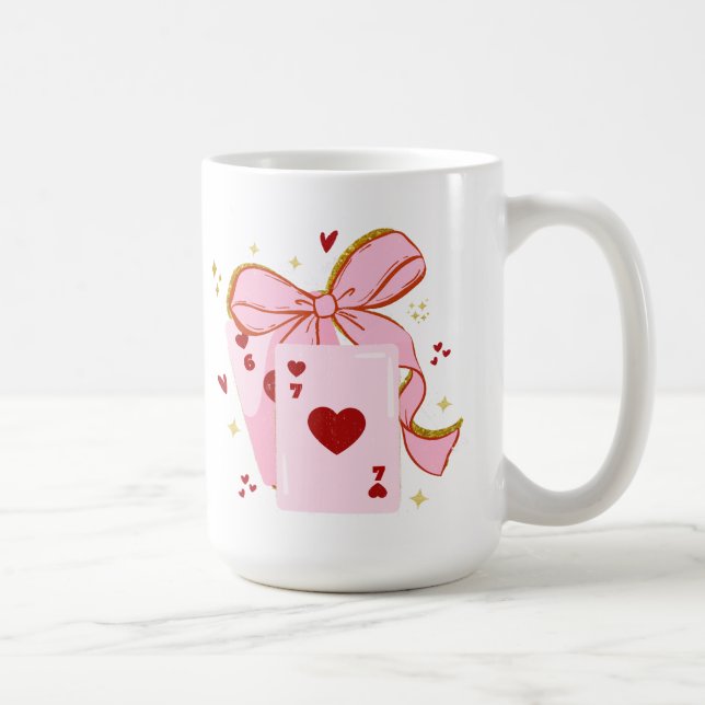 Caneca De Café Playing Cards Valentine 6 7 shirt, valentine (Direita)