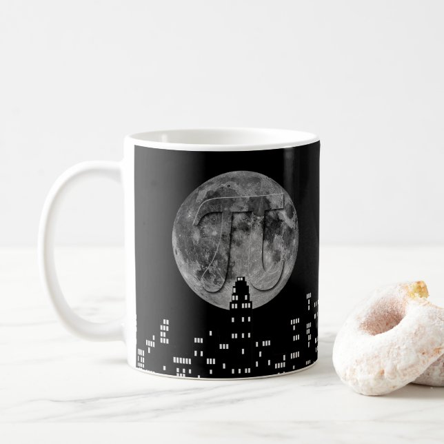 Caneca De Café Plena Lua Pi No Céu (Com Donut)