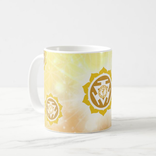 Caneca De Café Plexação Solar de Chakra 3d (Frente Esquerda)