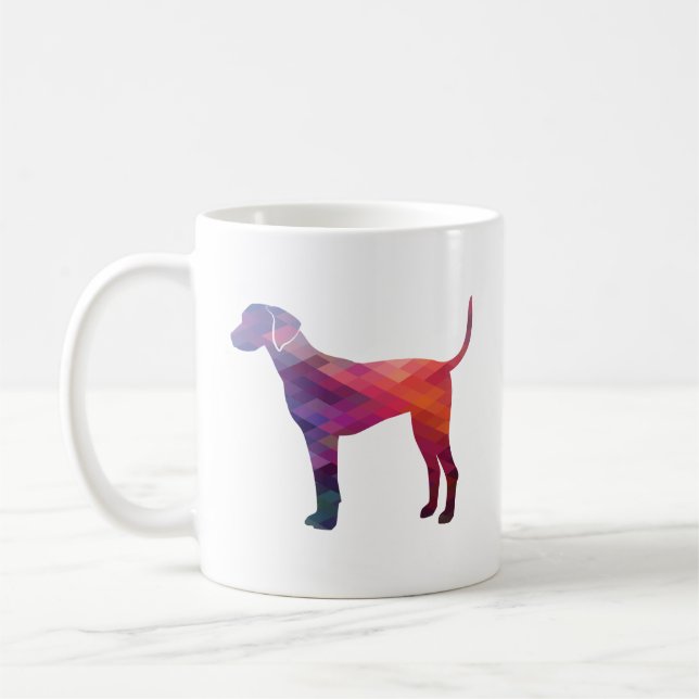 Caneca De Café Plott Hound Geométrica Patterna Silhouette Purple (Esquerda)