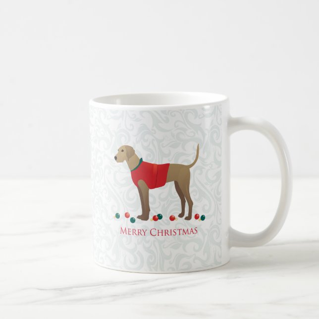 Caneca De Café Plott Hound Hunting Dog Feliz Design de Natal (Direita)