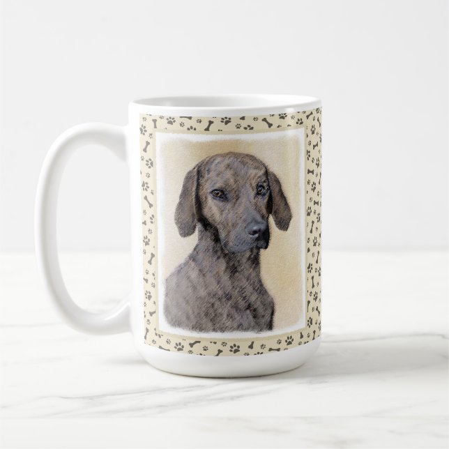 Caneca De Café Plott Painting - Arte de Cachorro Original (Esquerda)