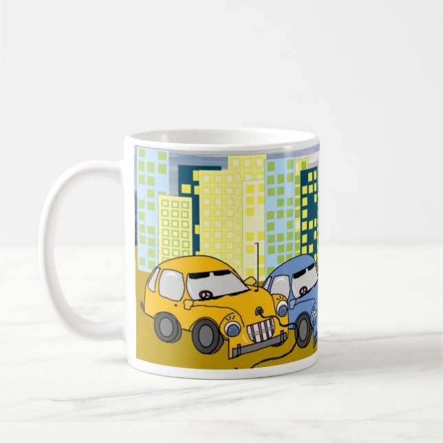 Caneca De Café Plug-in de Cartoon em Carros Híbridos (Esquerda)