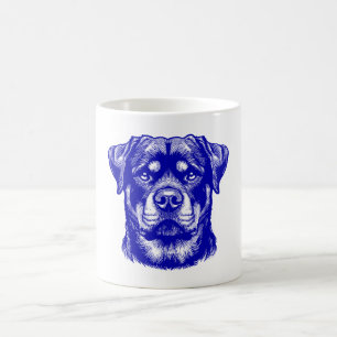 Caneca De Café Plugue o Rottweiler Face do Cachorro