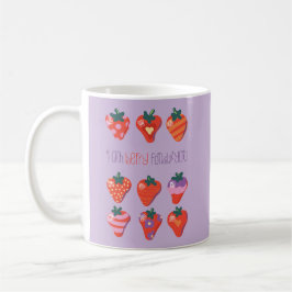 Caneca De Café Plum Berry Fond de você, Morango Ilustrado