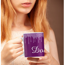 Plum Perfection - Personalizável Glitter Coffee Mu