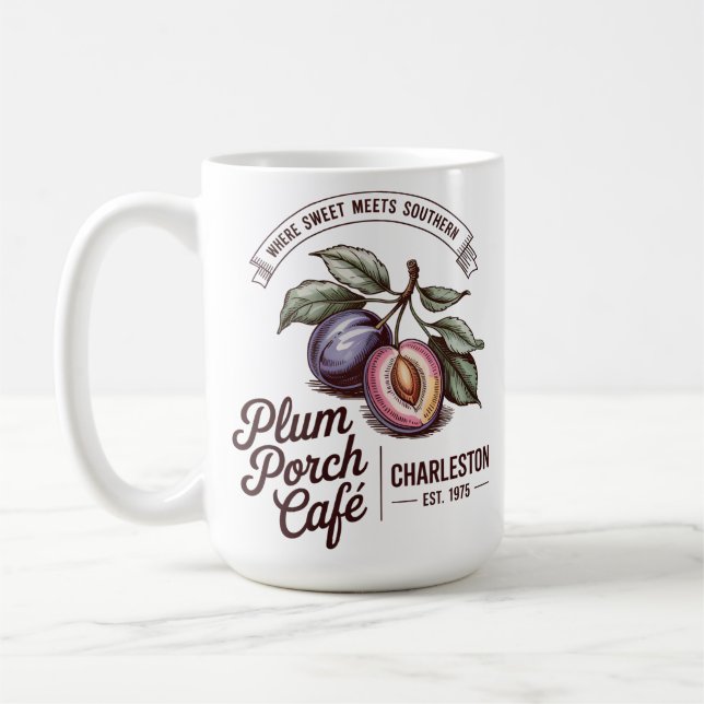 Caneca De Café Plum Porch Café (Esquerda)