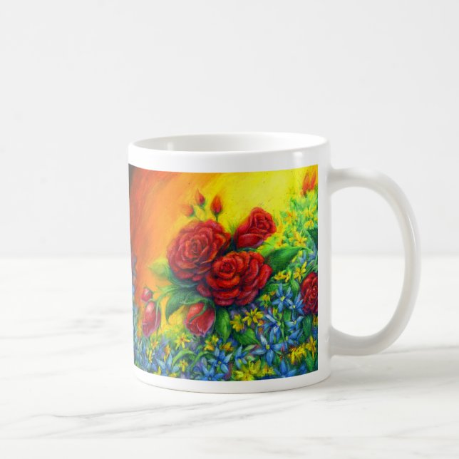 Caneca De Café Plumagem de rosa (Direita)
