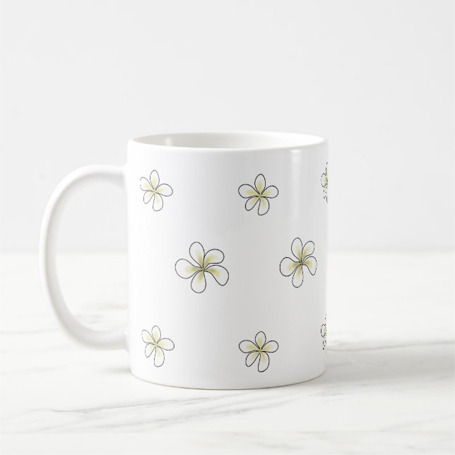 Caneca De Café Plumeria Flower Design (Esquerda)