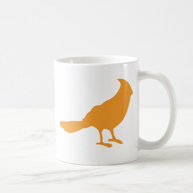 Caneca De Café Pnha um pássaro sobre ele (a laranja) (Direita)
