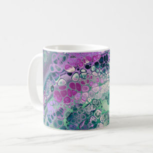 Caneca De Café Pó Acrílico Sereia, Abstrato Colorida Legal