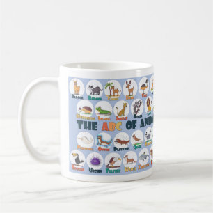 Caneca De Café Pó de Alfabeto Animal