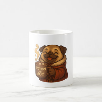 Caneca De Café Poção de Arte Pug Alegria | Design de Cachorro de