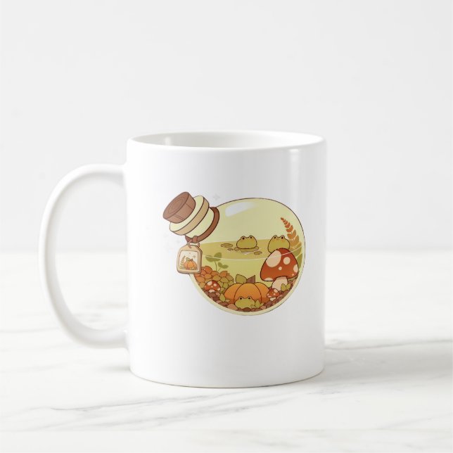 Caneca De Café Poção de Outono Com Sapos Clássico (Esquerda)